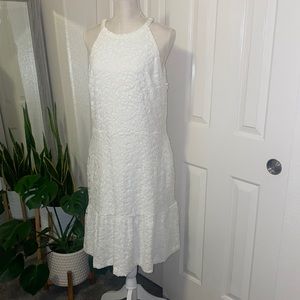 Lauren Ralph Lauren Womens Aisha Ivory Lace Cocktail Halter Dress